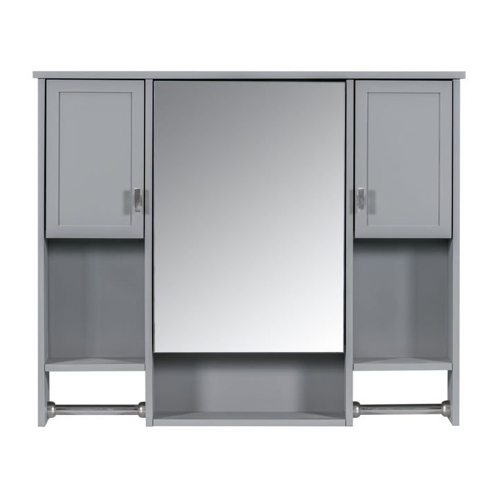 Siavonce 35-in x 29-in Surface Mount Grey Mirrored Soft Close Medicine Cabinet