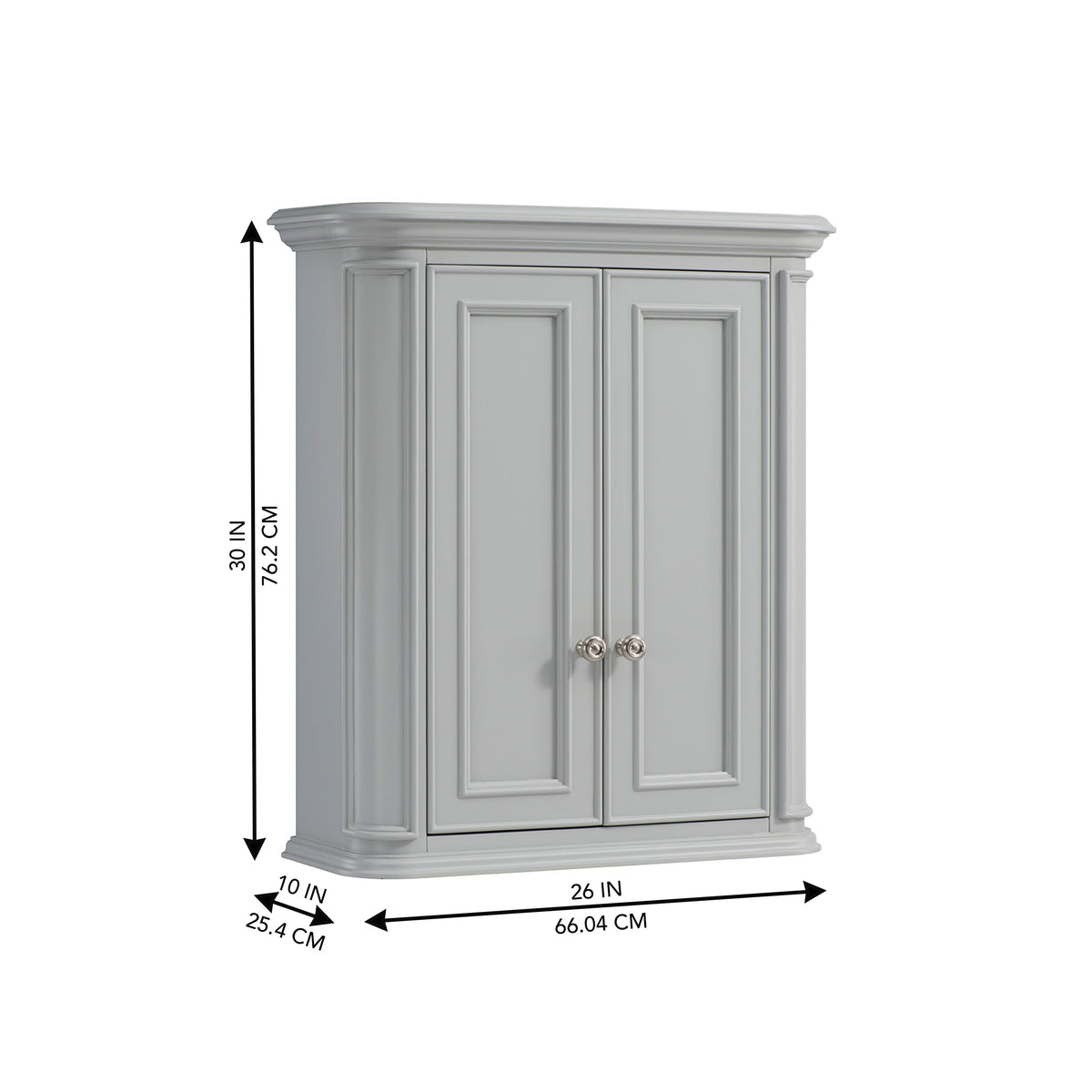 allen + roth 26-in x 30-in x 10-in Light Gray Bathroom Wall Cabinet