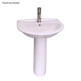 Barclay Products Karla 24 in. Pedestal Combo Bathroom Sink with 1 Faucet Hole in White