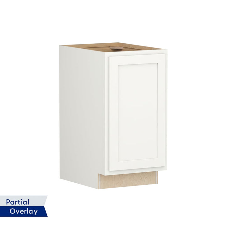Shenandoah PRO Express Breckenridge 18-in W x 34.5-in H x 24-in D Linen Partial Overlay Base Fully Assembled Plywood Cabinet (Recessed Panel Shaker Door Style)