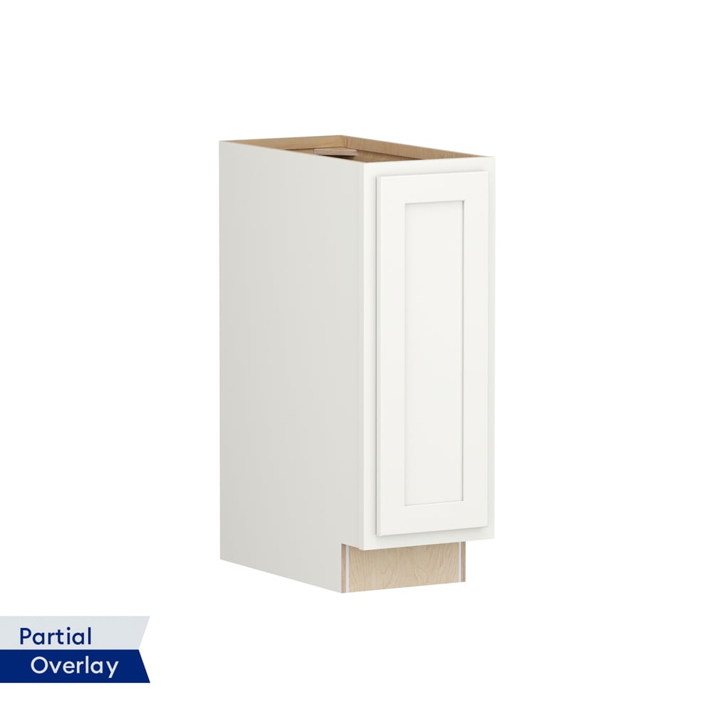 Shenandoah PRO Express Breckenridge 12-in W x 34.5-in H x 24-in D Linen Partial Overlay Base Fully Assembled Plywood Cabinet (Recessed Panel Shaker Door Style)
