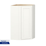 Shenandoah PRO Express Breckenridge 24-in W x 42.125-in H x 15-in D Linen Partial Overlay Diagonal Corner Wall Fully Assembled Plywood Cabinet (Recessed Panel Shaker Style)