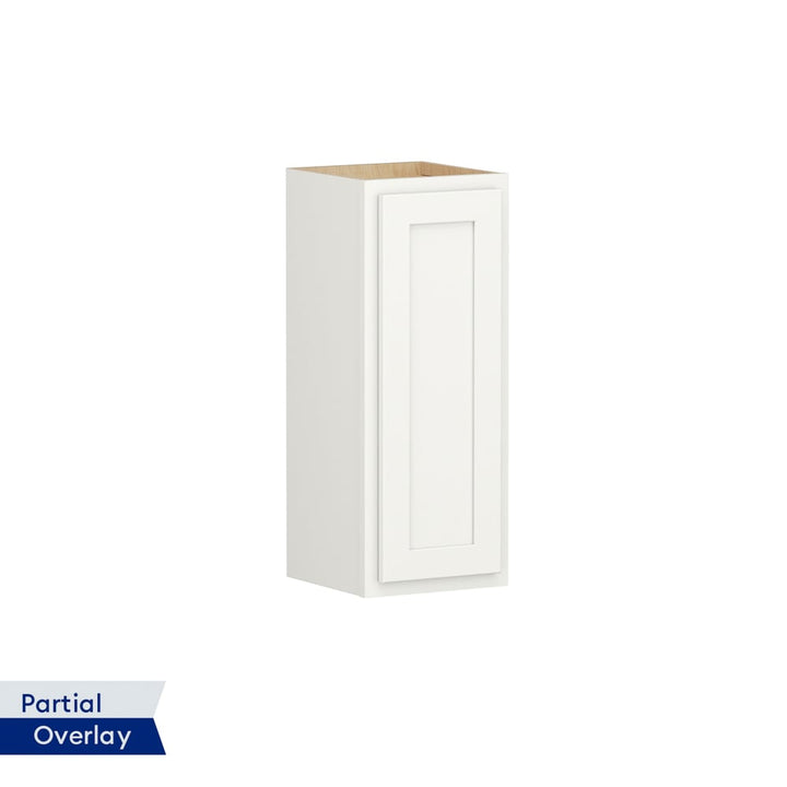 Shenandoah PRO Express Breckenridge 12-in W x 30.125-in H x 12-in D Linen Partial Overlay Wall Fully Assembled Plywood Cabinet (Recessed Panel Shaker Door Style)