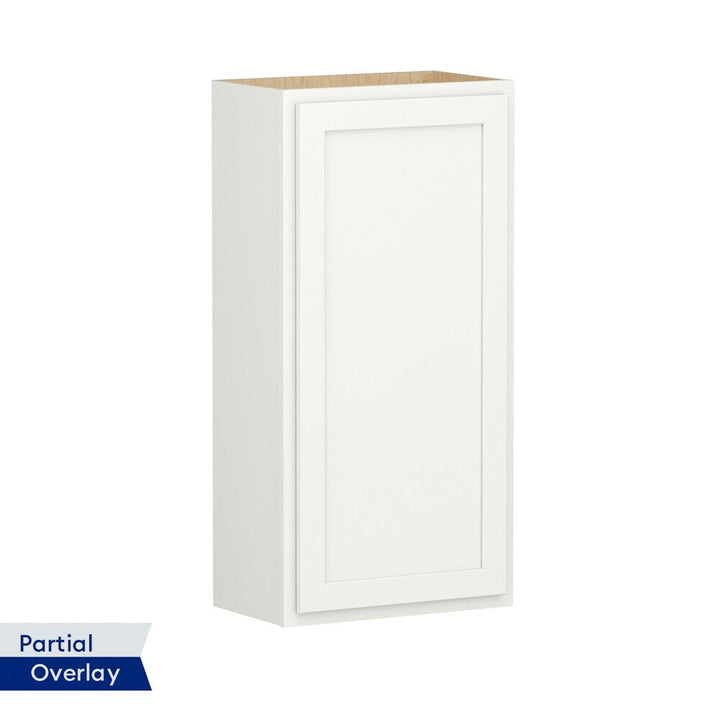 Shenandoah PRO Express Breckenridge 21-in W x 42.125-in H x 12-in D Linen Partial Overlay Wall Fully Assembled Plywood Cabinet (Recessed Panel Shaker Door Style)