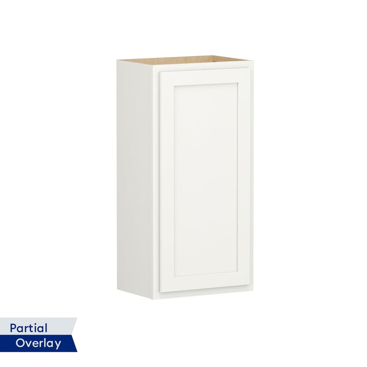 Shenandoah PRO Express Breckenridge 18-in W x 36.125-in H x 12-in D Linen Partial Overlay Wall Fully Assembled Plywood Cabinet (Recessed Panel Shaker Door Style)