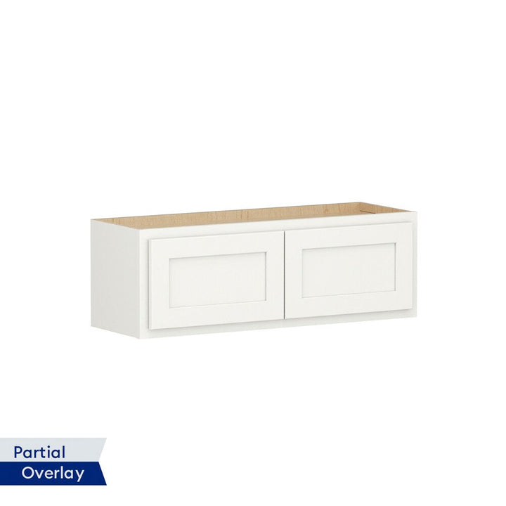 Shenandoah PRO Express Breckenridge 36-in W x 12.125-in H x 12-in D Linen Partial Overlay Wall Fully Assembled Plywood Cabinet (Recessed Panel Shaker Door Style)