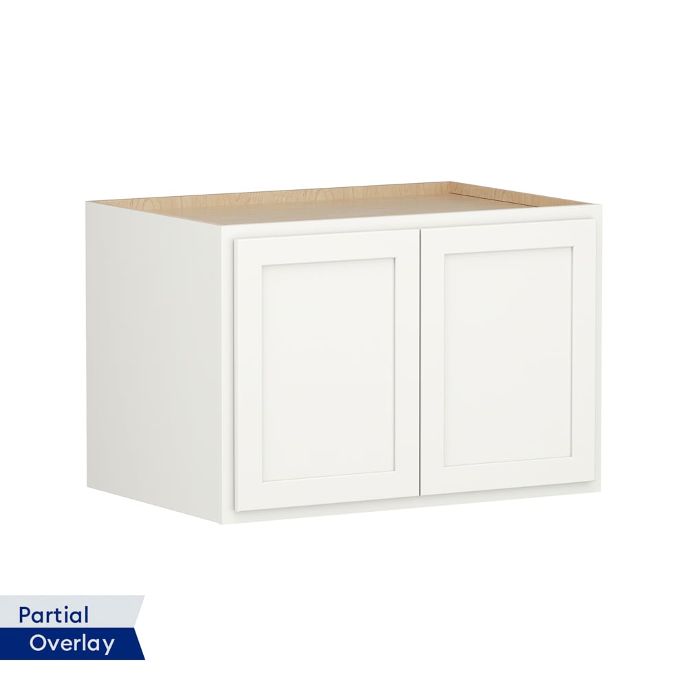Shenandoah PRO Express Breckenridge 36-in W x 24.5-in H x 24-in D Linen Partial Overlay Wall Fully Assembled Plywood Cabinet (Recessed Panel Shaker Door Style)