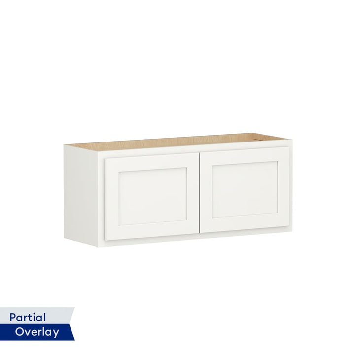 Shenandoah PRO Express Breckenridge 36-in W x 15.125-in H x 12-in D Linen Partial Overlay Wall Fully Assembled Plywood Cabinet (Recessed Panel Shaker Door Style)
