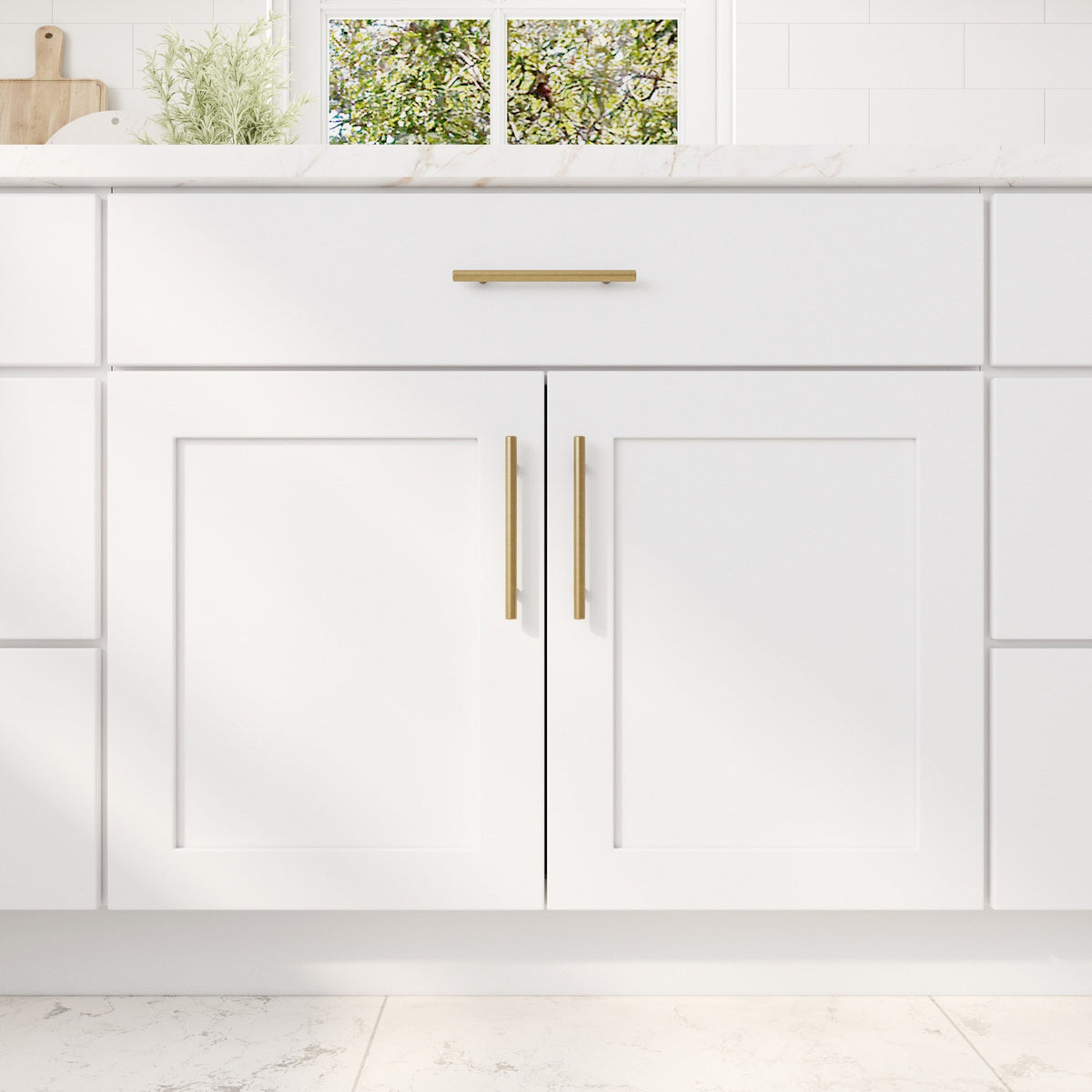 RELIABILT Fairplay 30-in W x 34.5-in H x 24-in D White Sink Base Ready To Assemble Plywood Cabinet (Recessed Panel Shaker Style)