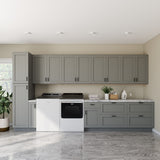 RELIABILT Overlake 24-in W x 30-in H x 24-in D Gray Diagonal Corner Wall Ready To Assemble Plywood Cabinet (Recessed Panel Shaker Style)