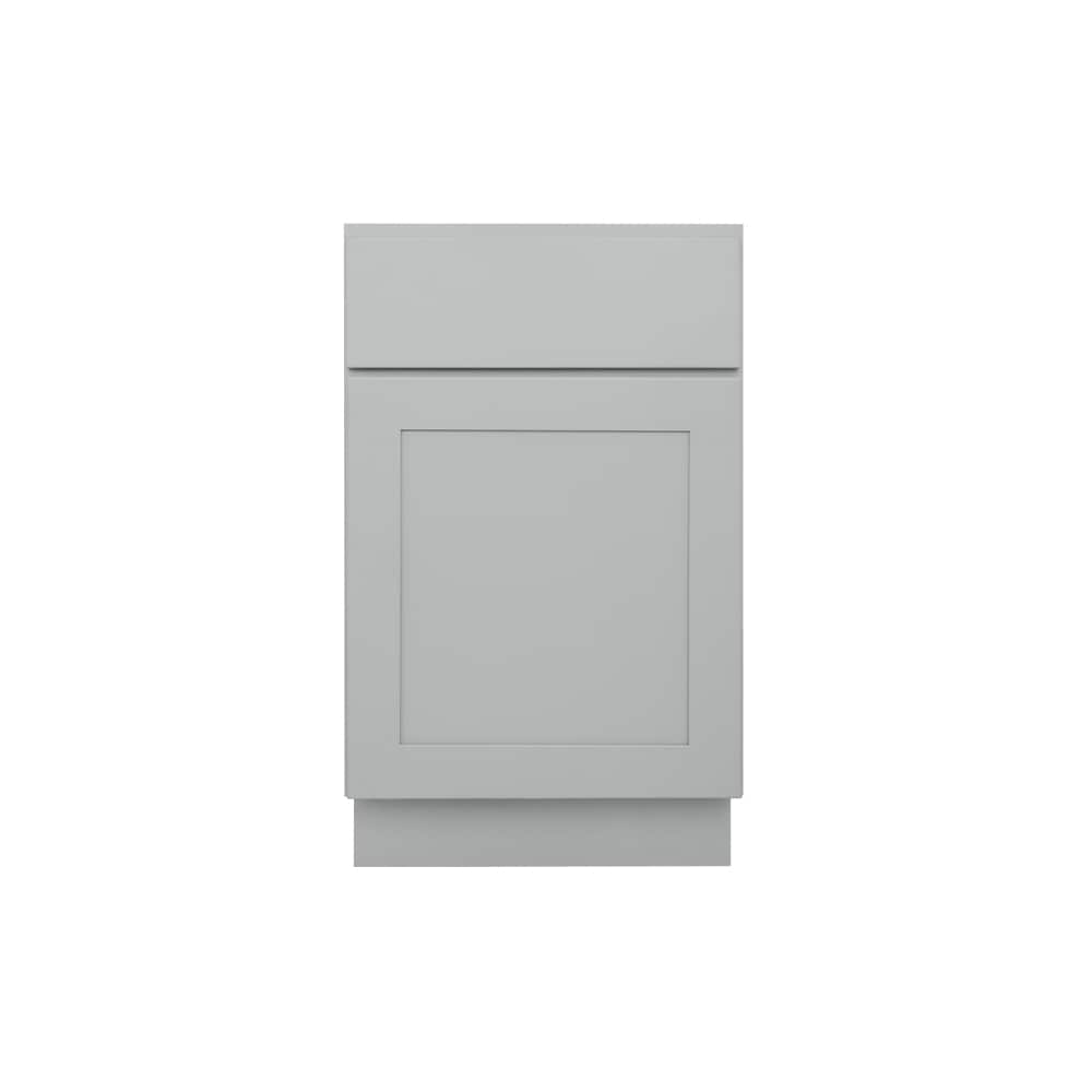 RELIABILT Overlake 18-in W x 34.5-in H x 24-in D Gray 1-Drawer Base Ready To Assemble Plywood Cabinet (Recessed Panel Shaker Door Style)