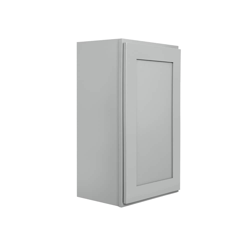 RELIABILT Overlake 15-in W x 30-in H x 12-in D Gray Wall Ready To Assemble Plywood Cabinet (Recessed Panel Shaker Door Style)