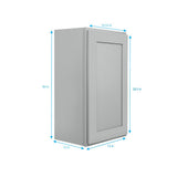 RELIABILT Overlake 15-in W x 30-in H x 12-in D Gray Wall Ready To Assemble Plywood Cabinet (Recessed Panel Shaker Door Style)
