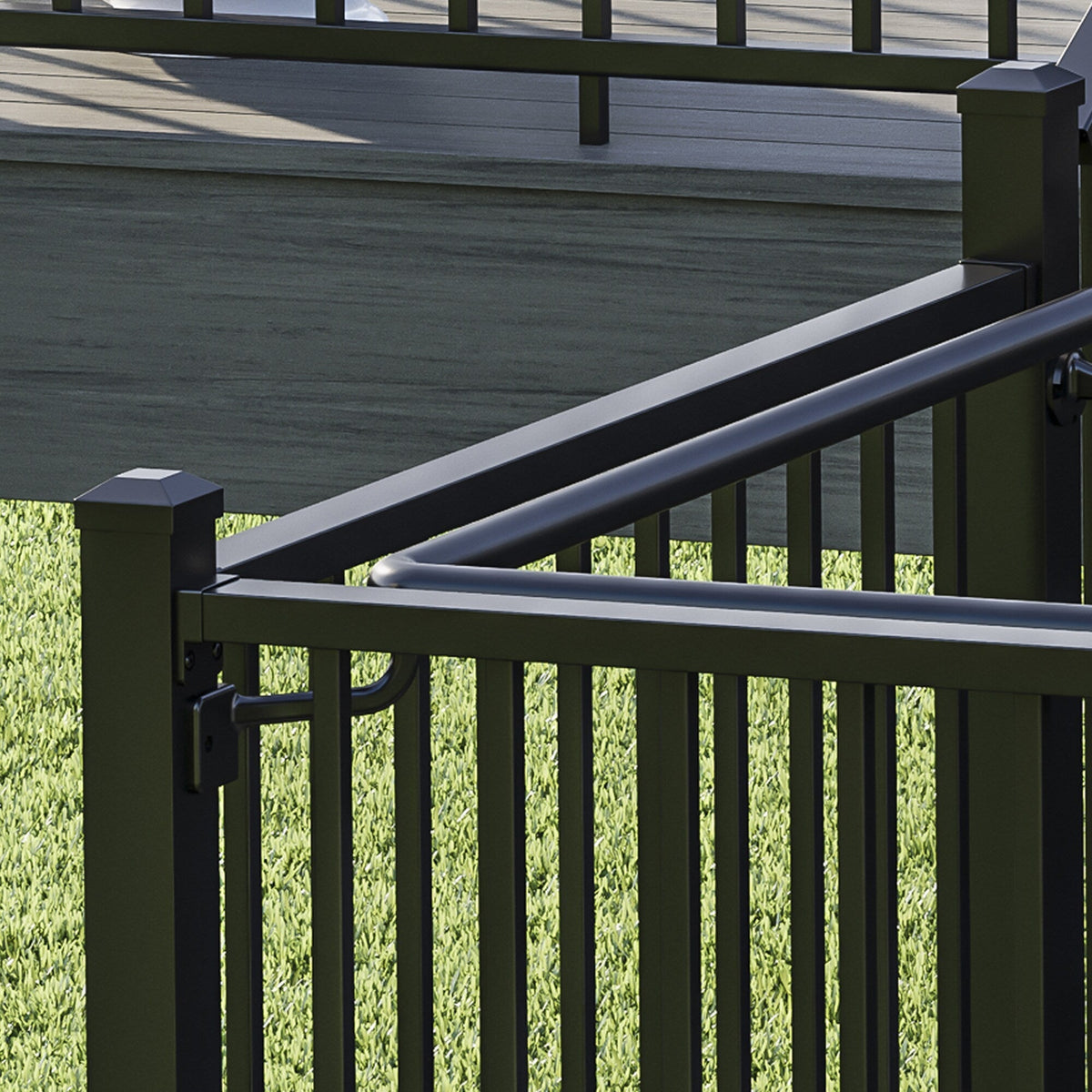 Deckorators 4-in Black Aluminum Rail Bracket