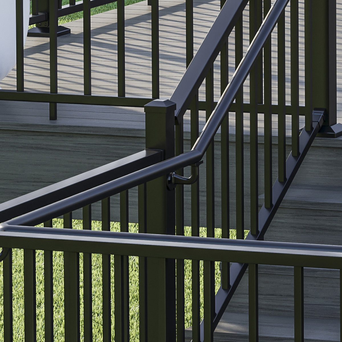 Deckorators 4-in Black Aluminum Rail Bracket