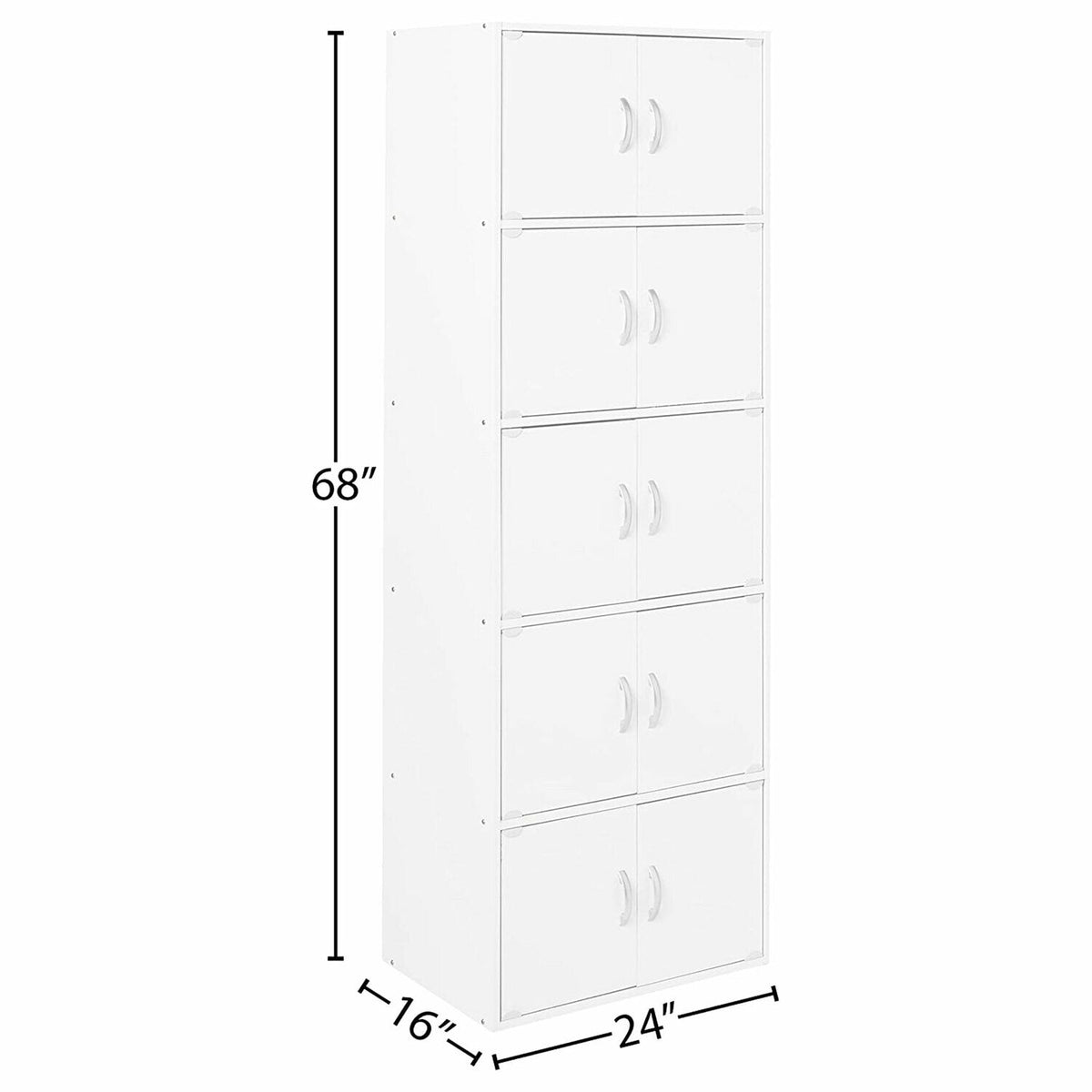 Hodedah 23.6-in W x 67.6-in H Wood White Freestanding Utility Storage Cabinet