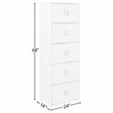 Hodedah 23.6-in W x 67.6-in H Wood White Freestanding Utility Storage Cabinet