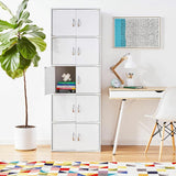 Hodedah 23.6-in W x 67.6-in H Wood White Freestanding Utility Storage Cabinet