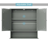 WELLFOR 22-in x 23-in Surface Mount Gray Mirrored Medicine Cabinet