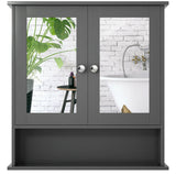 WELLFOR 22-in x 23-in Surface Mount Gray Mirrored Medicine Cabinet