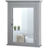 WELLFOR 22-in x 27-in Surface Mount Gray Mirrored Medicine Cabinet