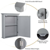 WELLFOR 22-in x 27-in Surface Mount Gray Mirrored Medicine Cabinet