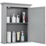 WELLFOR 22-in x 27-in Surface Mount Gray Mirrored Medicine Cabinet