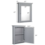 WELLFOR 22-in x 27-in Surface Mount Gray Mirrored Medicine Cabinet