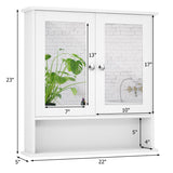 WELLFOR 22-in x 23-in x 5-in White Bathroom Wall Cabinet