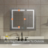 WELLFOR 30-in x 32-in x 5.6-in Silver Soft Close Bathroom Wall Cabinet