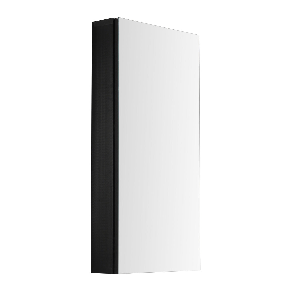 WELLFOR 18-in x 36-in Lighted Surface/Recessed Mount Black Mirrored Soft Close Medicine Cabinet