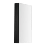 WELLFOR 18-in x 36-in Lighted Surface/Recessed Mount Black Mirrored Soft Close Medicine Cabinet