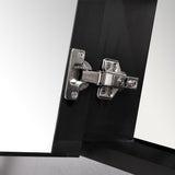 WELLFOR 18-in x 36-in Lighted Surface/Recessed Mount Black Mirrored Soft Close Medicine Cabinet