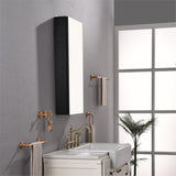 WELLFOR 18-in x 36-in Lighted Surface/Recessed Mount Black Mirrored Soft Close Medicine Cabinet