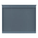 WELLFOR 35-in x 28.7-in Surface Mount Blue Mirrored Soft Close Medicine Cabinet