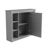 WELLFOR MS 35-in x 28-in Surface Mount Gray Mirrored Soft Close Medicine Cabinet