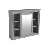 WELLFOR MS 35-in x 28-in Surface Mount Gray Mirrored Soft Close Medicine Cabinet