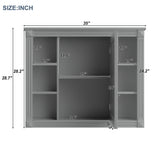 WELLFOR 35-in x 28.7-in Surface Mount Gray Mirrored Soft Close Medicine Cabinet