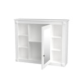 WELLFOR 35-in x 28.7-in Surface Mount White Mirrored Soft Close Medicine Cabinet