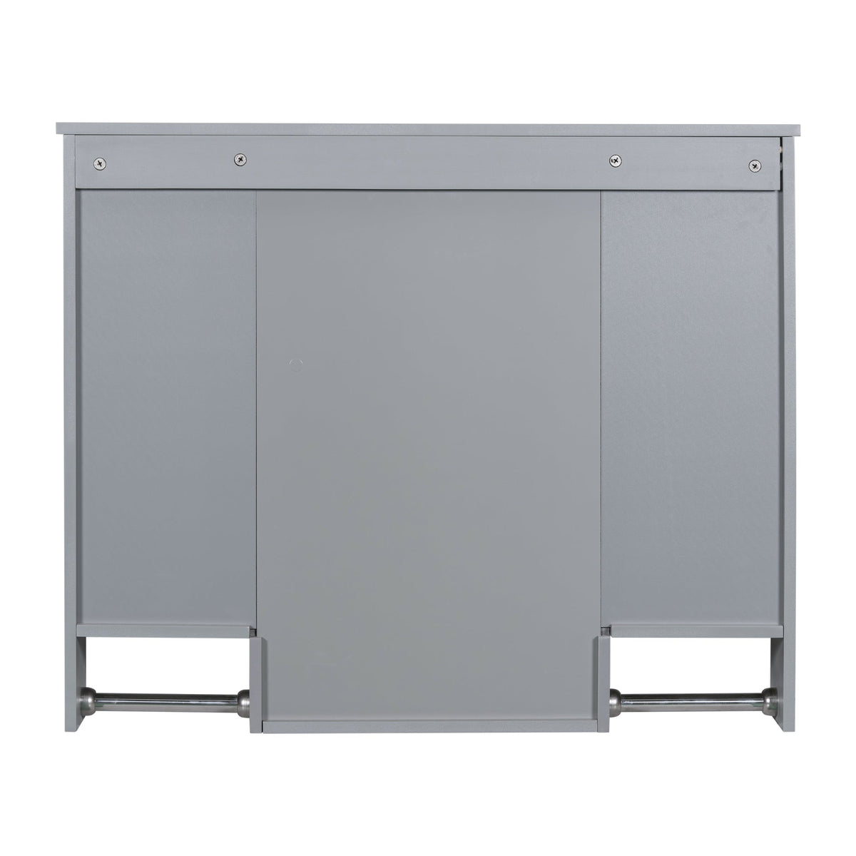 WELLFOR 35-in x 28.7-in Surface Mount Gray Mirrored Soft Close Medicine Cabinet