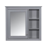 WELLFOR MR 30-in x 28-in Surface Mount Gray Mirrored Soft Close Medicine Cabinet