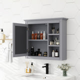 WELLFOR MR 30-in x 28-in Surface Mount Gray Mirrored Soft Close Medicine Cabinet