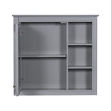 WELLFOR 30-in x 28-in Surface Mount Gray Mirrored Soft Close Medicine Cabinet