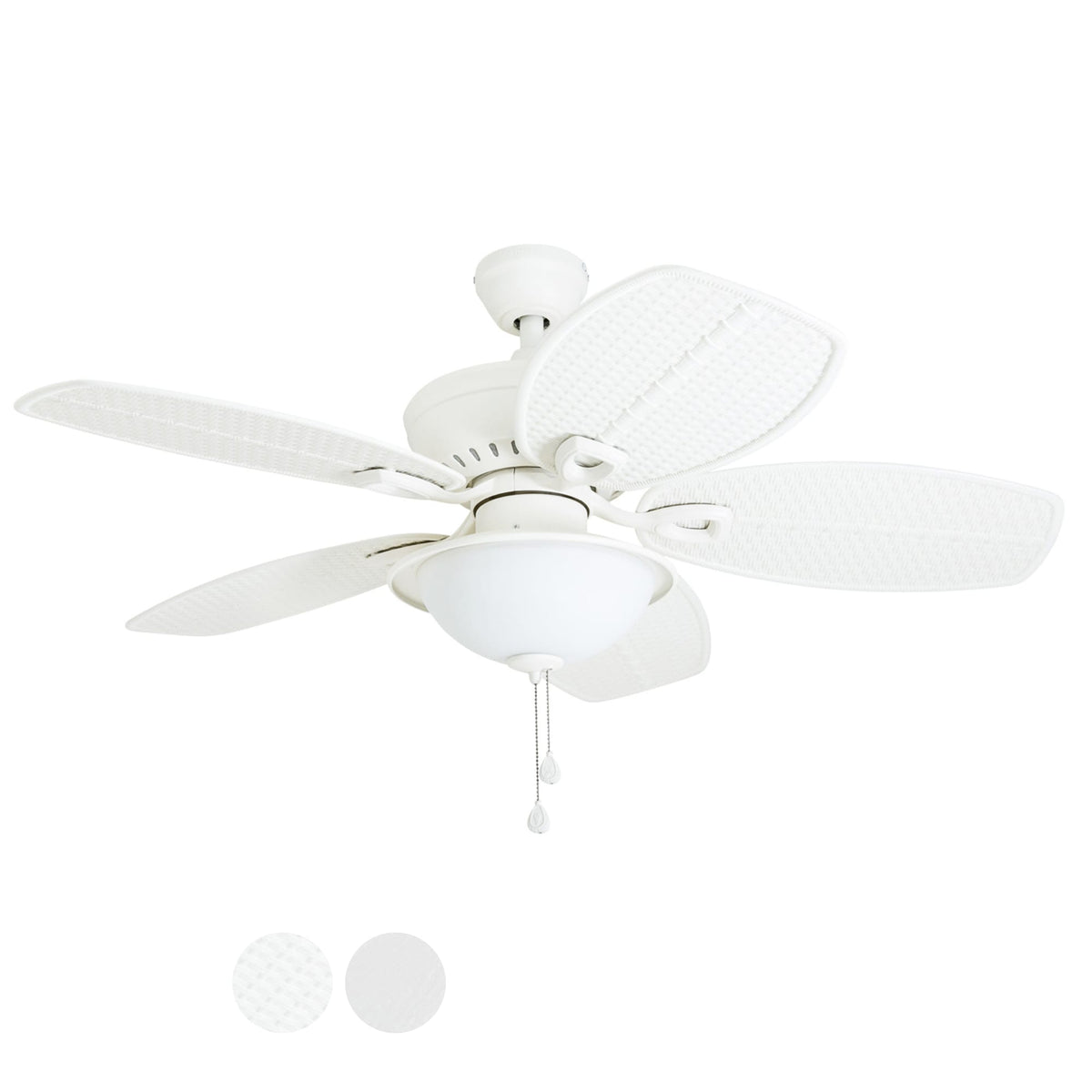 Harbor Breeze Cedar Shoals 44-in White LED Indoor/Outdoor Ceiling Fan with Light Kit (5-Blade)