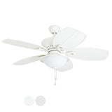 Harbor Breeze Cedar Shoals 44-in White LED Indoor/Outdoor Ceiling Fan with Light Kit (5-Blade)