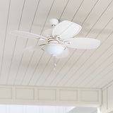 Harbor Breeze Cedar Shoals 44-in White LED Indoor/Outdoor Ceiling Fan with Light Kit (5-Blade)