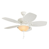 Harbor Breeze Cedar Shoals 44-in White LED Indoor/Outdoor Ceiling Fan with Light Kit (5-Blade)