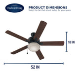 Harbor Breeze Caratuk River 52-in Bronze LED Indoor Ceiling Fan with Light Kit (5-Blade)