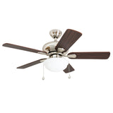 Harbor Breeze Caratuk River 52-in Brushed Nickel LED Indoor Ceiling Fan with Light, Reversible Auburn/Blonde Blades (5-Blade)