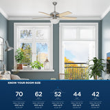 Harbor Breeze Caratuk River 52-in Brushed Nickel LED Indoor Ceiling Fan with Light, Reversible Auburn/Blonde Blades (5-Blade)